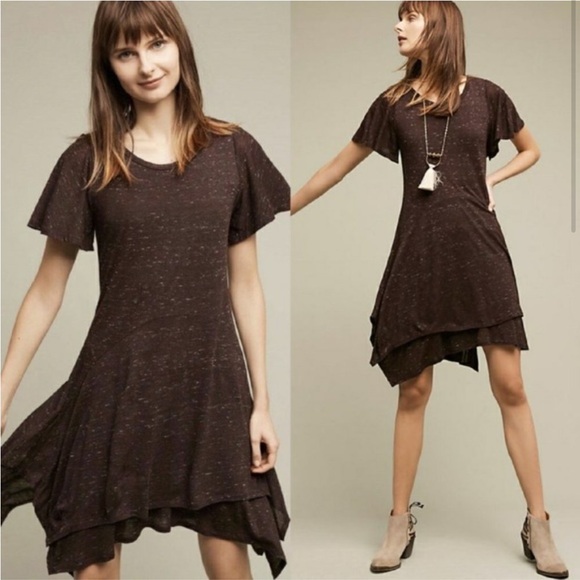 dolan Dresses & Skirts - Anthropologie Dolan Left Coast Melanie‎ Knit Asymmetrical Plum Dress Sz Sml
